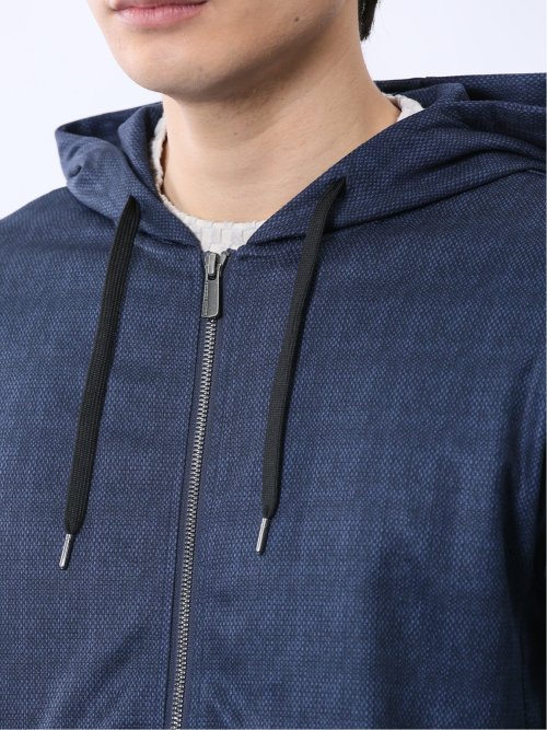 メランジ フルZIP 半袖パーカー