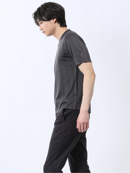 千鳥ジャガード Vネック半袖Tシャツ