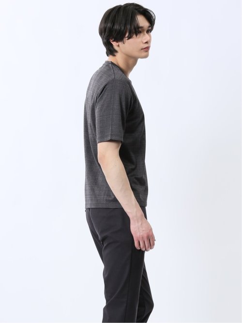 千鳥ジャガード Vネック半袖Tシャツ