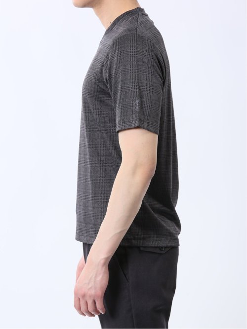 千鳥ジャガード Vネック半袖Tシャツ