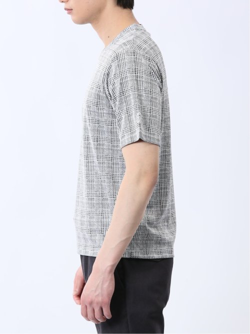 千鳥ジャガード Vネック半袖Tシャツ