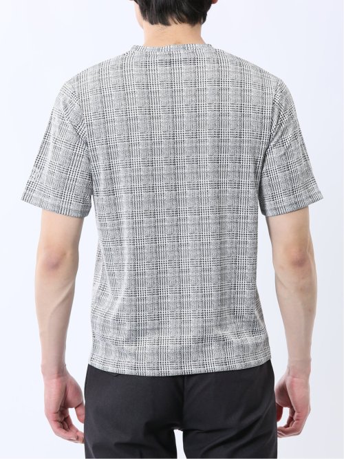 千鳥ジャガード Vネック半袖Tシャツ