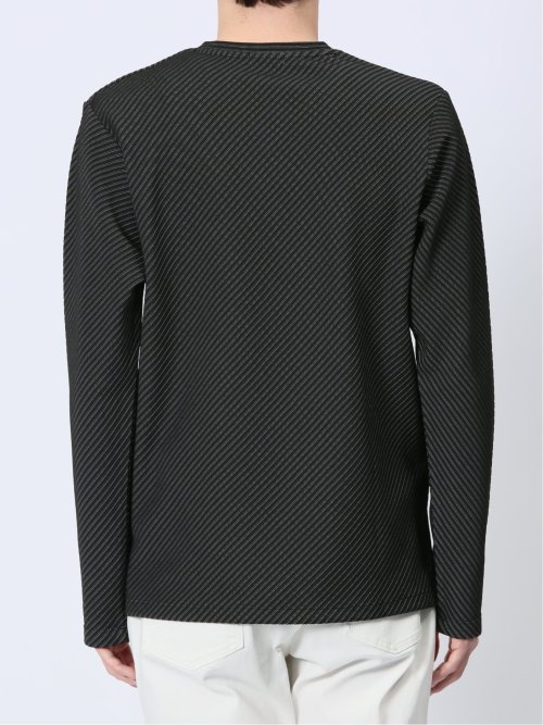 バイアスジャガード Vネック長袖Tシャツ