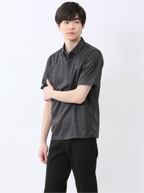 ファスナー使い 半袖ポロシャツ