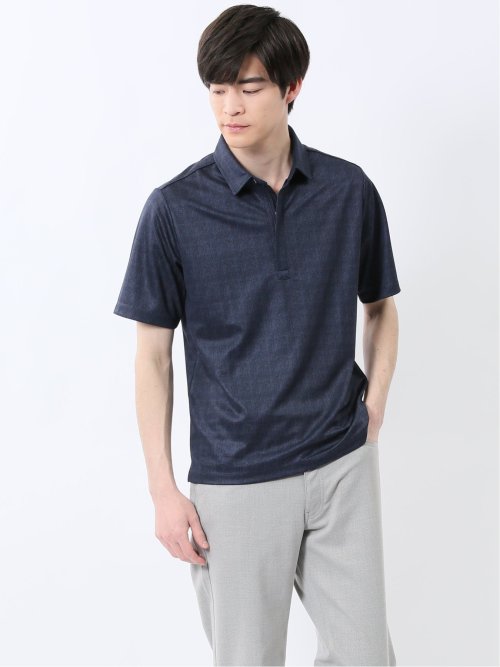 ファスナー使い 半袖ポロシャツ