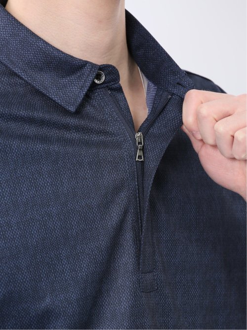 ファスナー使い 半袖ポロシャツ