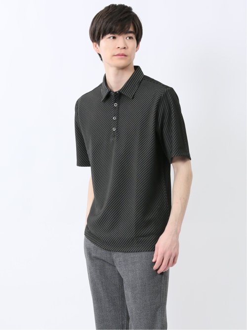 ジャガード 半袖ポロシャツ(M 05黒): トップス | TAKA-Q ONLINE SHOP