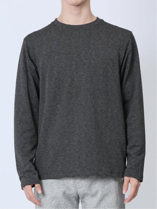 ふくれジャガード クルーネック長袖Tシャツ