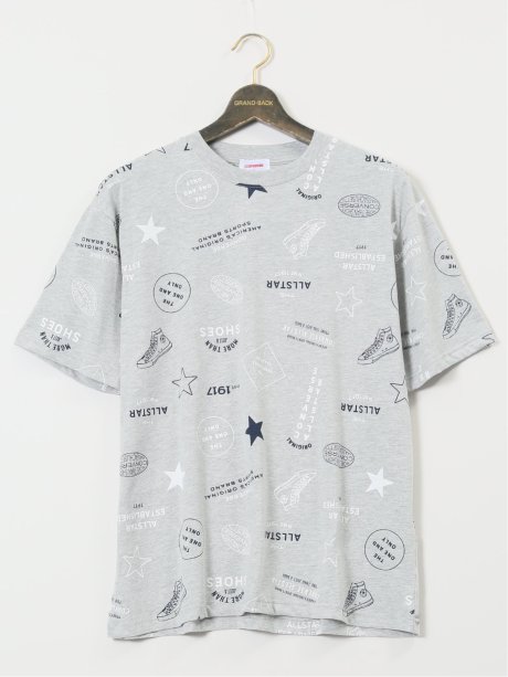 【大きいサイズ】コンバース/CONVERSE 総柄 クルーネック半袖Ｔシャツ