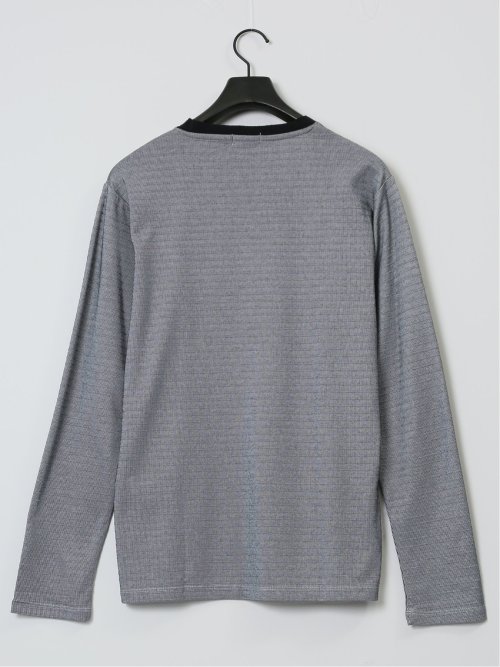 コードレーンタックボーダー クルーネック長袖Tシャツ