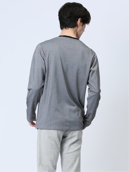 コードレーンタックボーダー クルーネック長袖Tシャツ