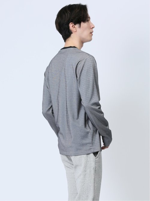 コードレーンタックボーダー クルーネック長袖Tシャツ