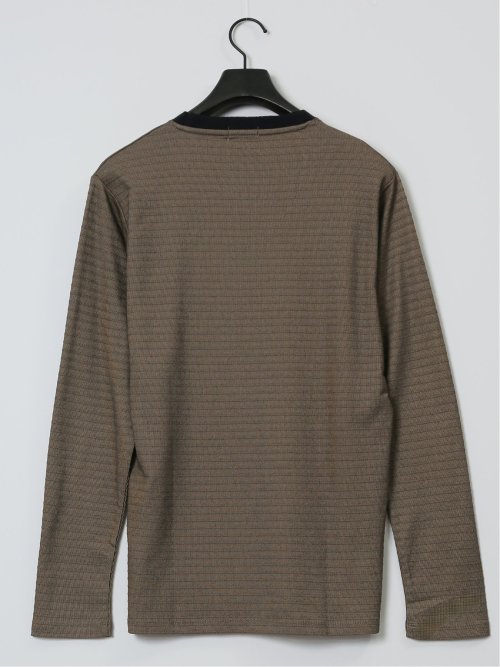 コードレーンタックボーダー クルーネック長袖Tシャツ