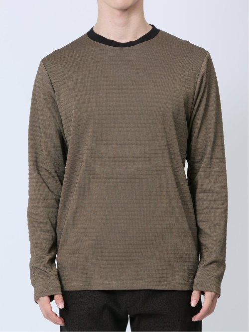 コードレーンタックボーダー クルーネック長袖Tシャツ