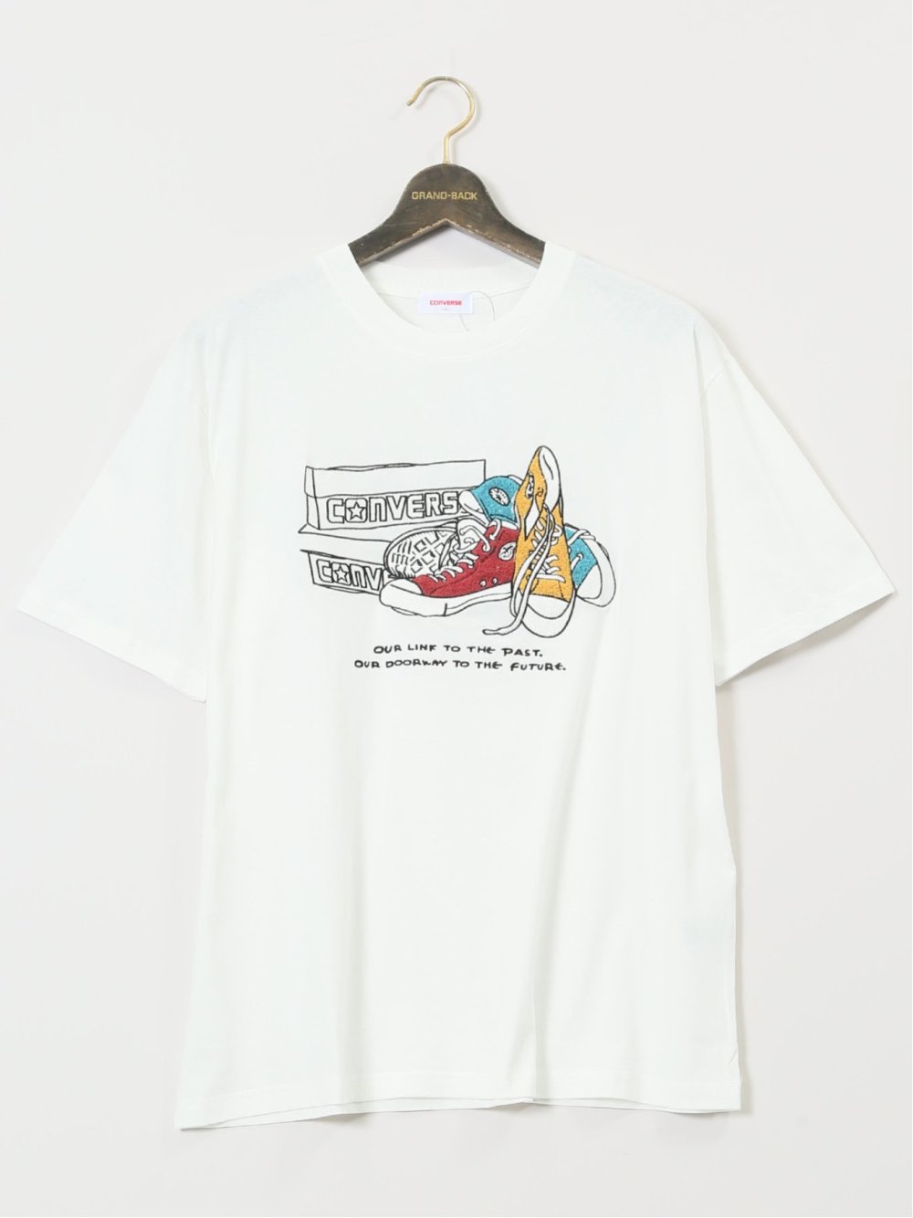 【大きいサイズ】コンバース/CONVERSE シューズ刺繍 クルーネック半袖Ｔシャツ