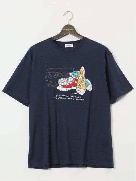 【大きいサイズ】コンバース/CONVERSE シューズ刺繍 クルーネック半袖Ｔシャツ