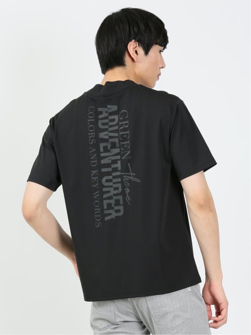 ロゴプリント モックネック半袖Tシャツ(M 05黒): トップス | TAKA-Q