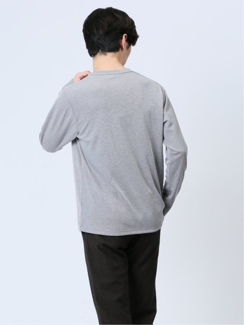 引き揃え杢 Vネック長袖Tシャツ