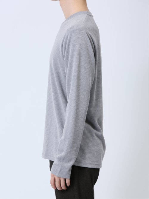 引き揃え杢 Vネック長袖Tシャツ