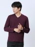 ダイヤジャガード Vネック長袖Tシャツ