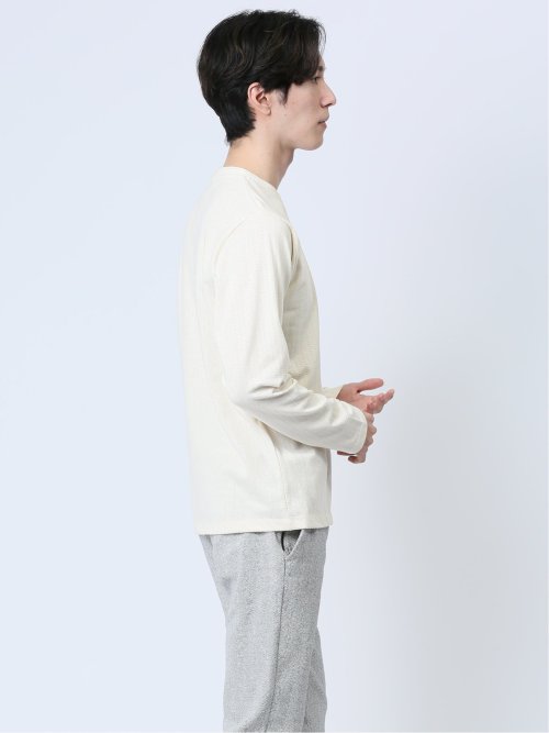 ヘリンボンジャガード クルーネック長袖Tシャツ