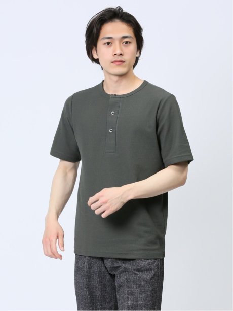 ラッセル ヘンリーネック半袖Tシャツ