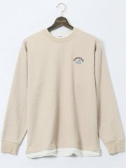 【大きいサイズ】コンバース/CONVERSE ストレッチ ふくれジャガード クルー長袖プルオーバー