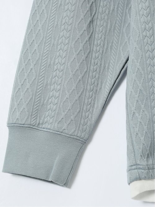 【大きいサイズ】コンバース/CONVERSE ストレッチ ふくれジャガード クルー長袖プルオーバー