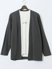 【大きいサイズ】ルイシャブロン/LOUIS CHAVLON 長袖カーディガン&半袖Ｔシャツ アンサンブル