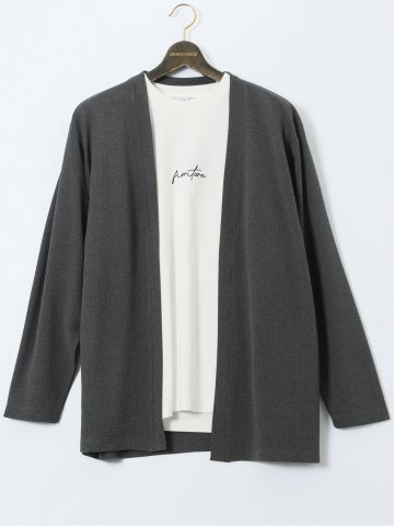 【大きいサイズ】ルイシャブロン/LOUIS CHAVLON 長袖カーディガン&半袖Ｔシャツ アンサンブル