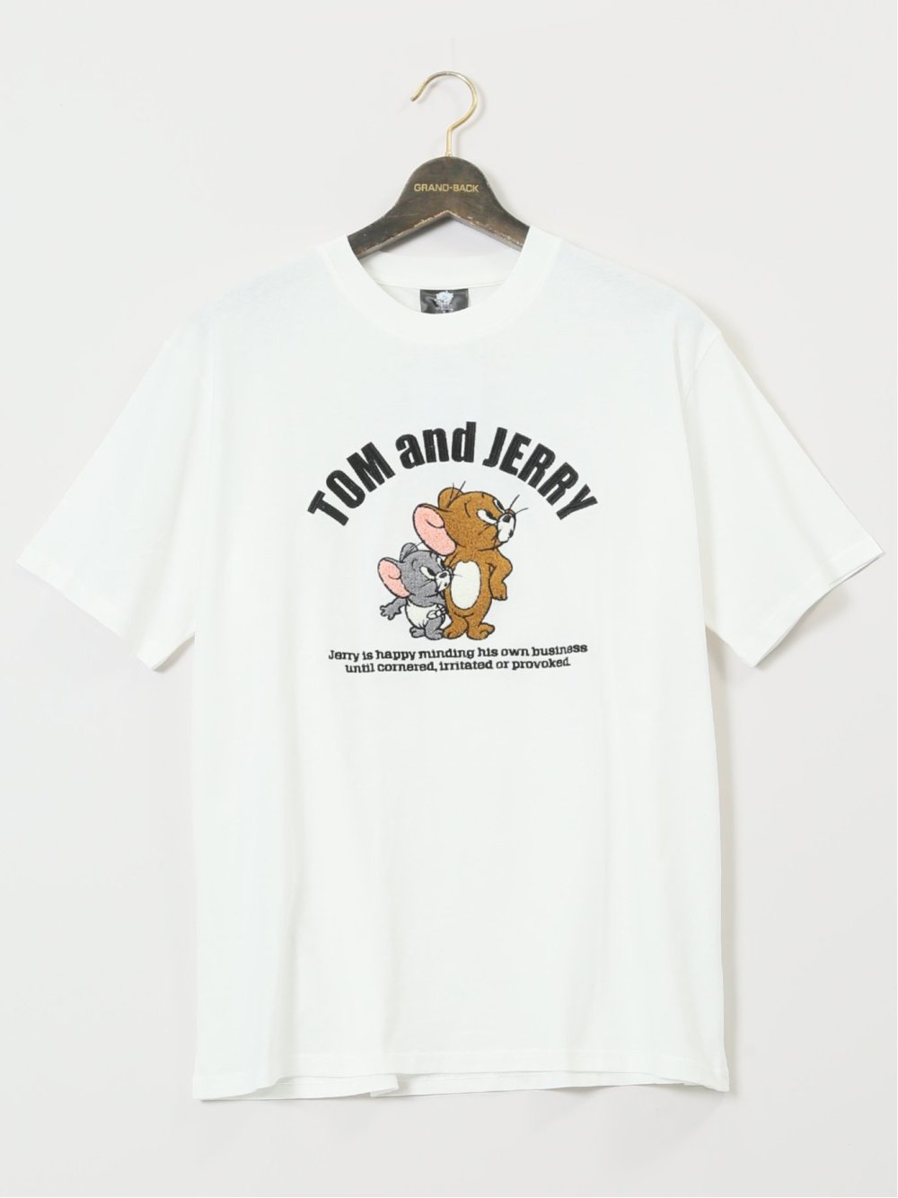 【大きいサイズ】トムとジェリー サガラ刺繍 クルーネック半袖Ｔシャツ