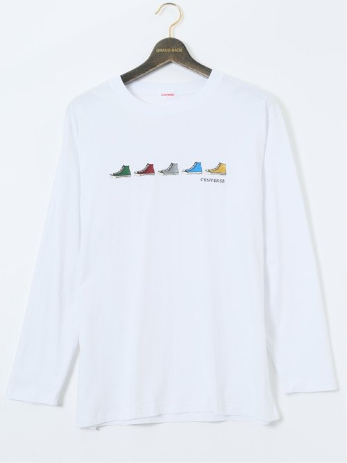 【大きいサイズ】コンバース/CONVERSE シューズ刺繍 クルーネック長袖Ｔシャツ
