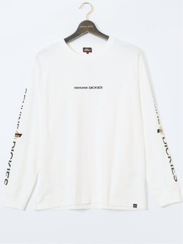 【大きいサイズ】ジュニュイン ディッキーズ/Genuine Dickies 袖プリント クルーネック長袖Ｔシャツ