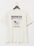 【大きいサイズ】ミッキーマウス ピグメント風プリント クルーネック半袖Ｔシャツ