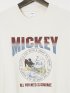 【大きいサイズ】ミッキーマウス ピグメント風プリント クルーネック半袖Ｔシャツ