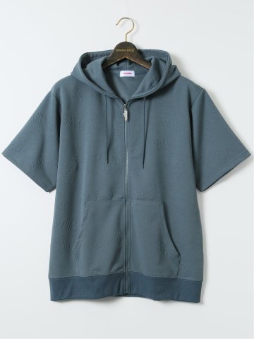 【大きいサイズ】コンバース/CONVERSE ストレッチ ふくれジャガード 半袖パーカー