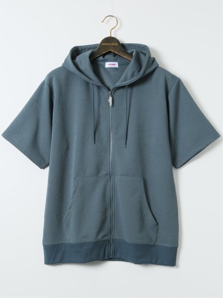 【大きいサイズ】コンバース/CONVERSE ストレッチ ふくれジャガード 半袖パーカー