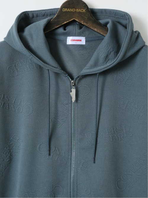 【大きいサイズ】コンバース/CONVERSE ストレッチ ふくれジャガード 半袖パーカー