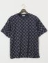 【大きいサイズ】クリアリー/CREALY 吸汗速乾 総柄 クルーネック半袖Tシャツ