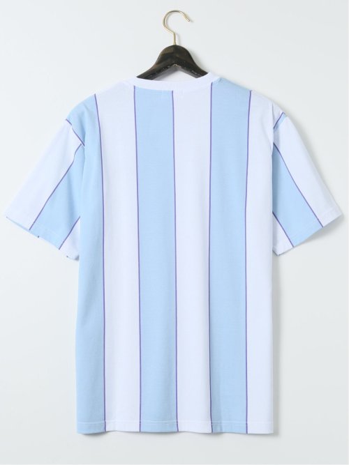 【大きいサイズ】コンバース/CONVERSE 綿混 ストライプ柄 クルーネック半袖Ｔシャツ