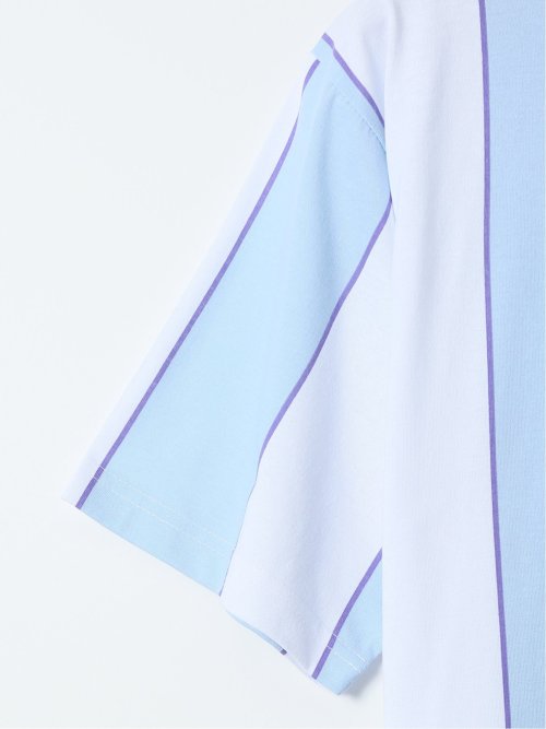 【大きいサイズ】コンバース/CONVERSE 綿混 ストライプ柄 クルーネック半袖Ｔシャツ