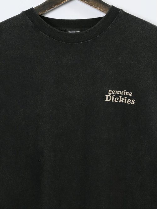 【大きいサイズ】ジュニュイン ディッキーズ/Genuine Dickies パウダーブリーチ加工プリント クルーネック長袖Ｔシャツ