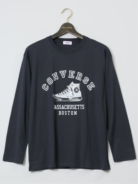 【大きいサイズ】コンバース/CONVERSE シューズプリント クルーネック長袖Ｔシャツ