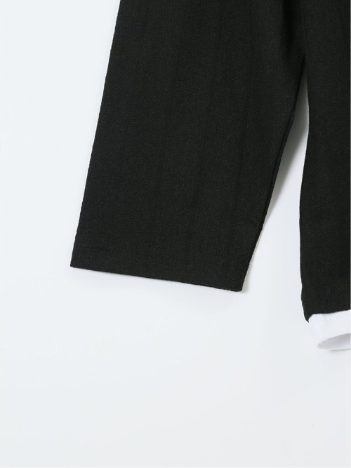 【大きいサイズ】ルイシャブロン/LOUIS CHAVLON ふくれジャガードストライプ 長袖Tシャツ