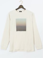 【大きいサイズ】ルイシャブロン/LOUIS CHAVLON 綿天竺 ボックスプリント クルーネック長袖Tシャツ