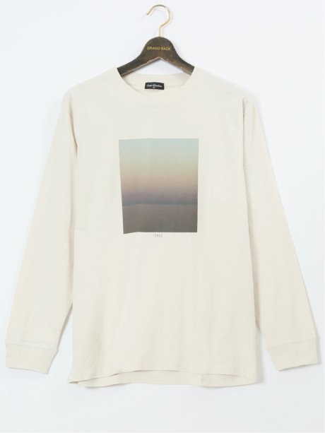 【大きいサイズ】ルイシャブロン/LOUIS CHAVLON 綿天竺 ボックスプリント クルーネック長袖Tシャツ