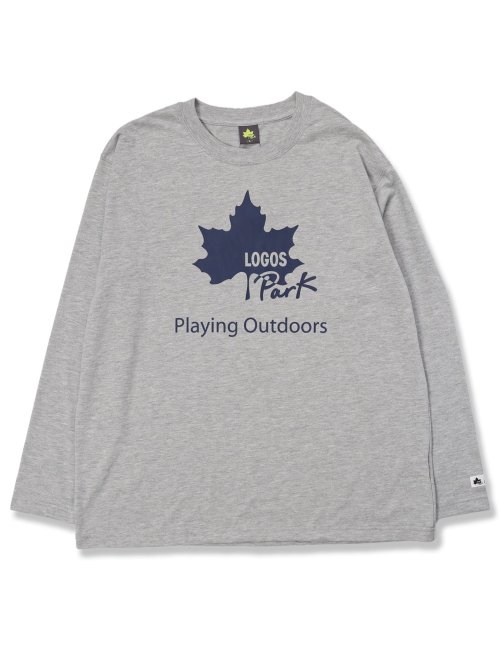 【大きいサイズ】ロゴス/LOGOS 厚盛ラバープリント クルーネック長袖Ｔシャツ