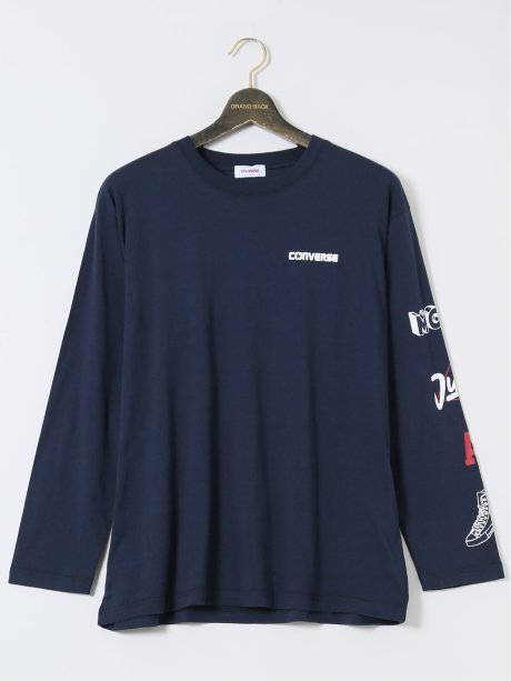 【大きいサイズ】コンバース/CONVERSE 袖プリント クルーネック長袖Ｔシャツ