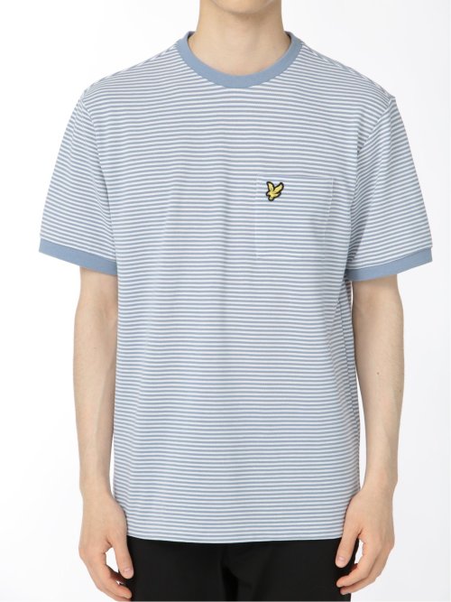 Lyle & Scott★半袖 クルーネック ロゴ 胸ポケット付 Tシャツ TAKA-Q｜ライル&スコット/LYLE&SCOTT ボーダー クルーネック半袖