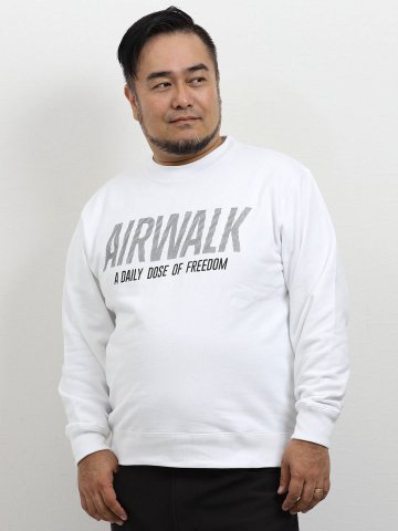 【大きいサイズ】エアウォーク/AIRWALK 裏毛厚盛ドットプリントトレーナー